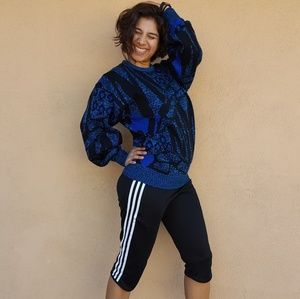 Blue, black & electric light blue SWEATER